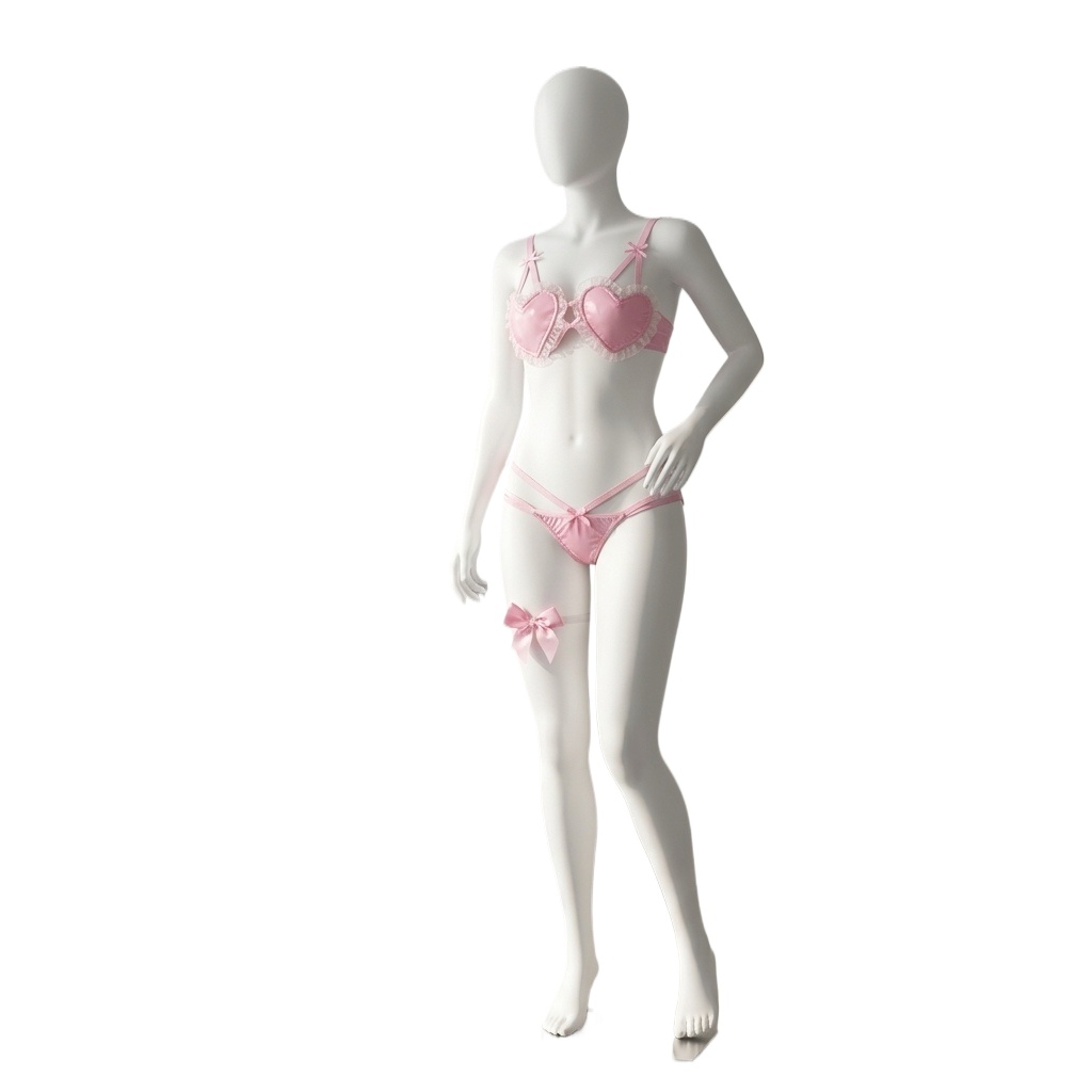 Thong Bikini Women - Women Pink Heart Lace Lingerie Set
