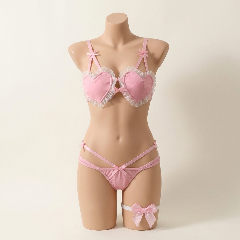 Women Pink Heart Lace Lingerie - đánh giá và giá Thong Bikini Women