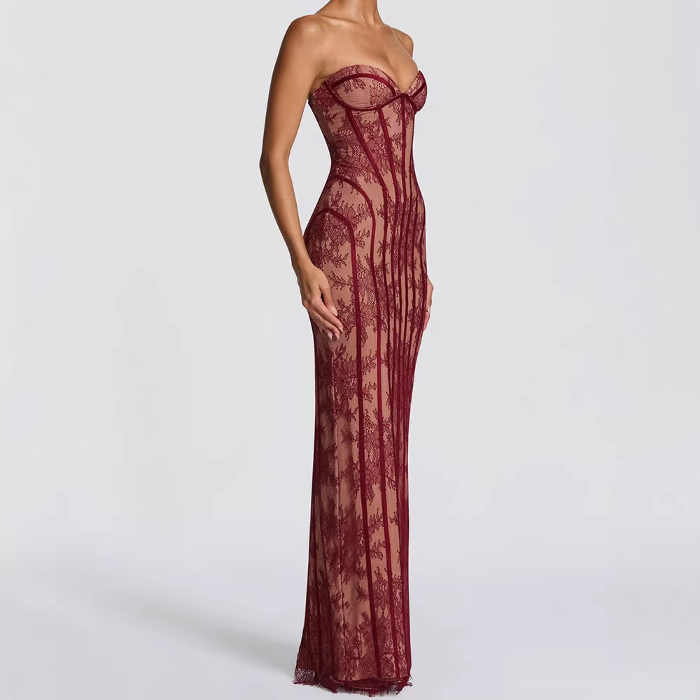 Strapless Bodycon Maxi Dress f - đánh giá và giá Strapless Bra Backless
