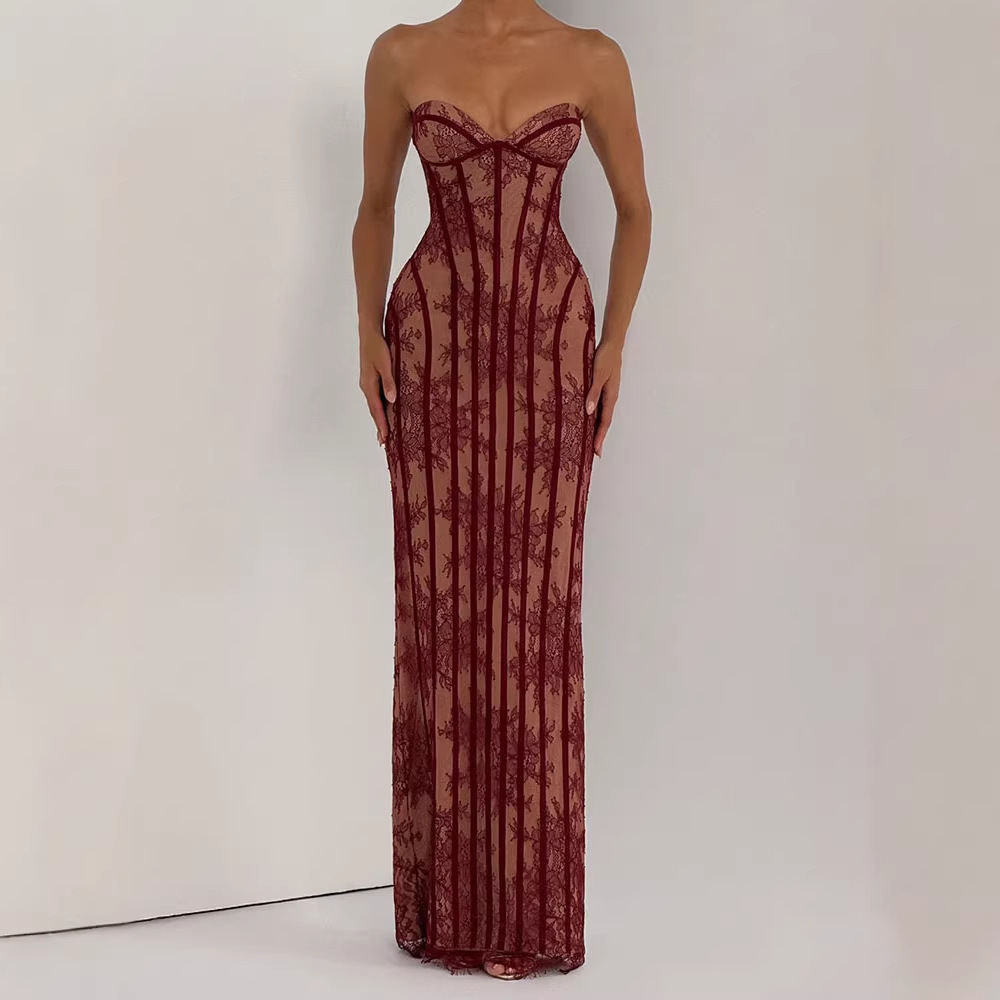 Strapless Bodycon Maxi Dress f - đánh giá và giá Strapless Bra Backless