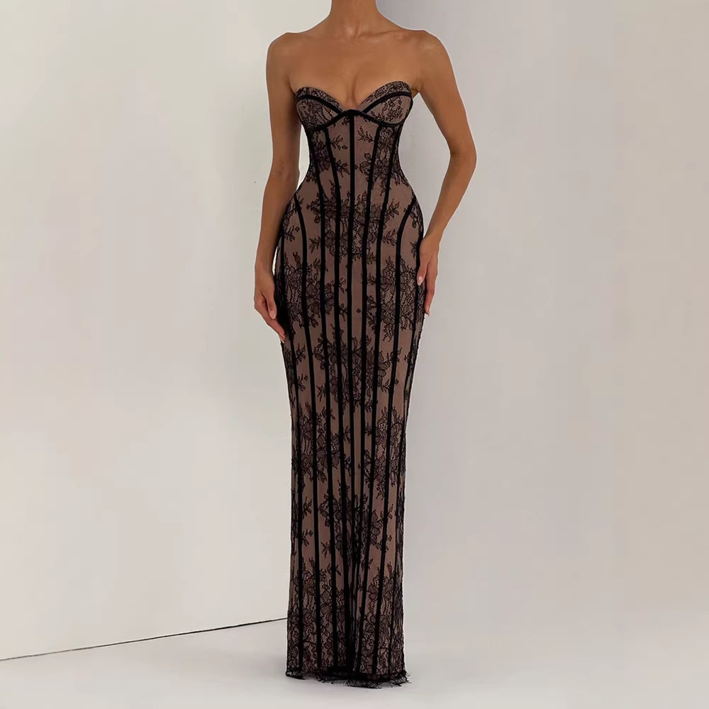 Strapless Bodycon Maxi Dress f - đánh giá và giá Strapless Bra Backless